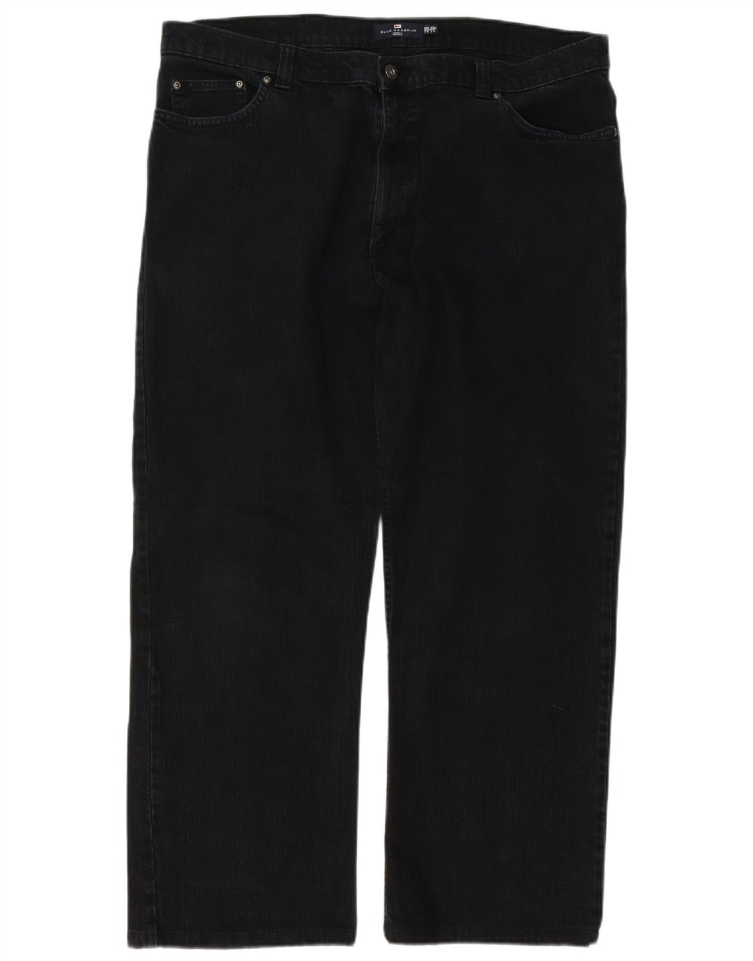 Calça jeans reta masculina Marks & Spencer Blue Harbor W40 L28 algodão preto