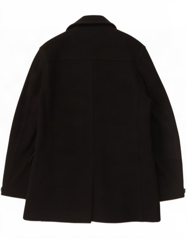 Calvin Klein Jeans Masculino Pea Coat Reino Unido 40 Grande Lã Preta