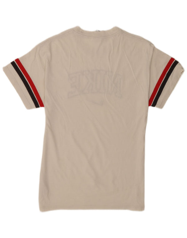 Camiseta Nike masculina gráfica top pequeno algodão listrado branco