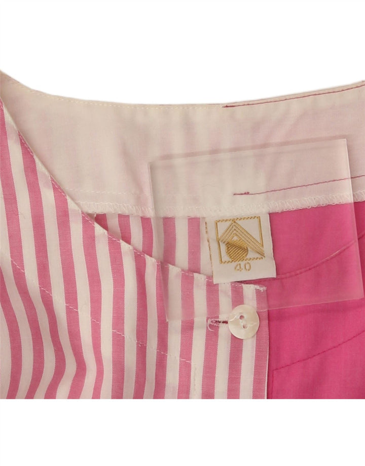 Blusa feminina vintage de manga curta EU 40 médio rosa colorblock