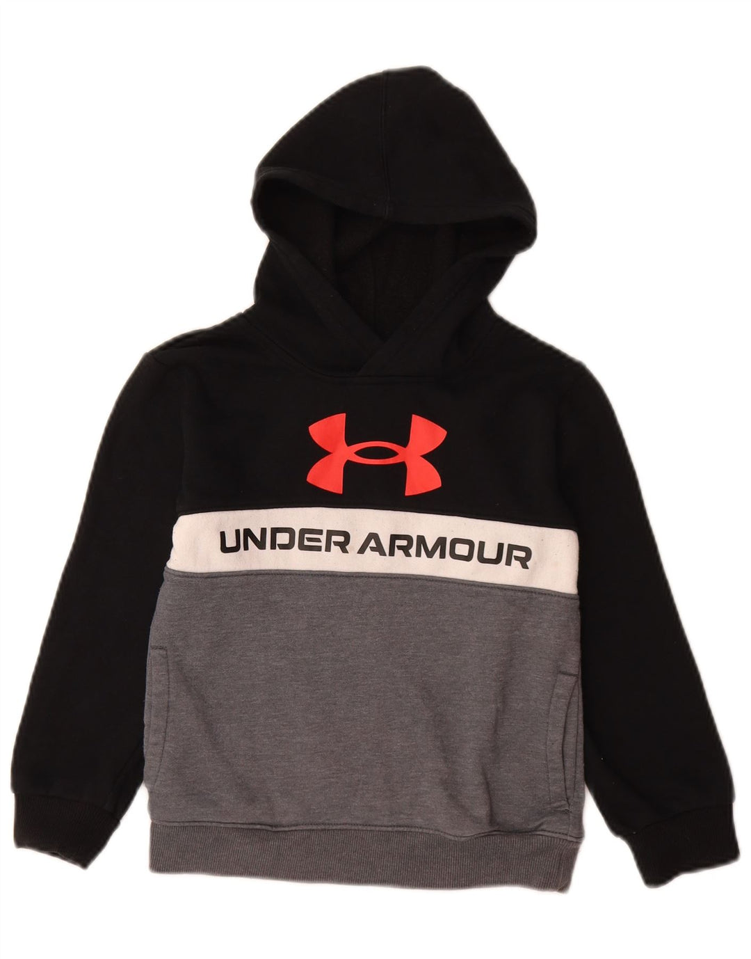 Suéter com capuz gráfico UNDER ARMOUR para meninos 6-7 anos preto algodão colorido