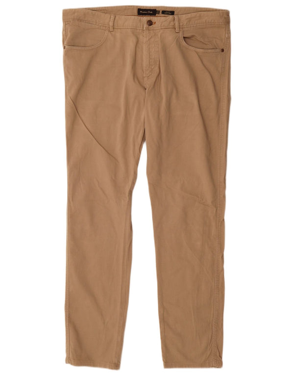 Calça casual masculina Massimo Dutti Slim Fit UE 46 XL W36 L32 bege