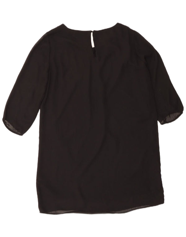 Vestido camisa feminino manga 3/4 Benetton UK 18 XL preto