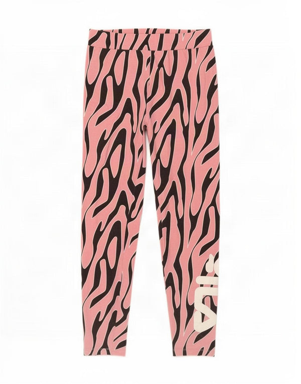 Leggings femininos Fila Graphic UK 8 pequeno algodão rosa com estampa animal