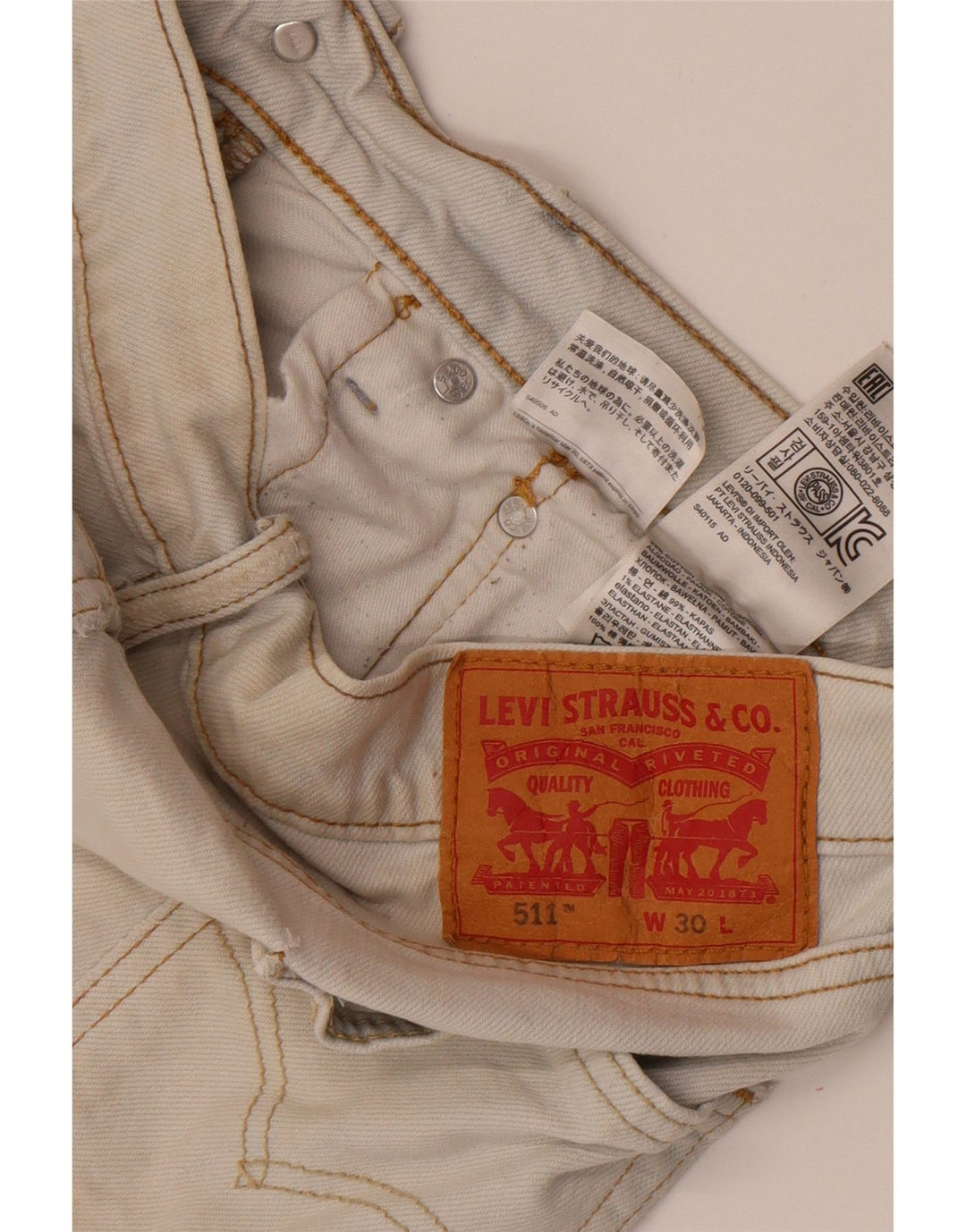 Shorts jeans masculino 511 Levi's W30 azul médio algodão