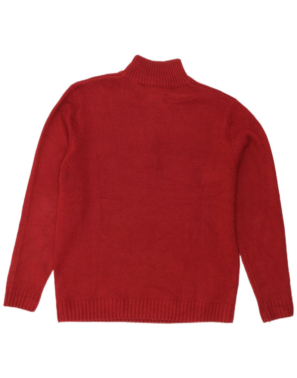 Suéter masculino Pierre Cardin com zíper e gola XL em acrílico vermelho