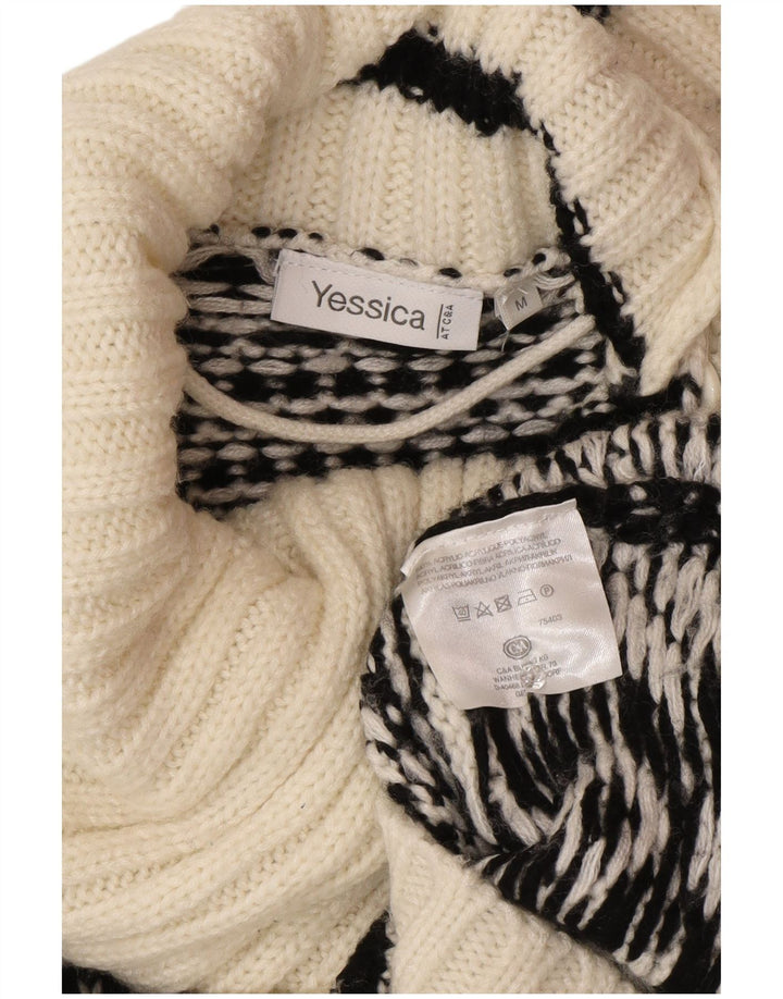 Suéter feminino Yessica com gola redonda e floco de neve Reino Unido 14 médio branco inverno