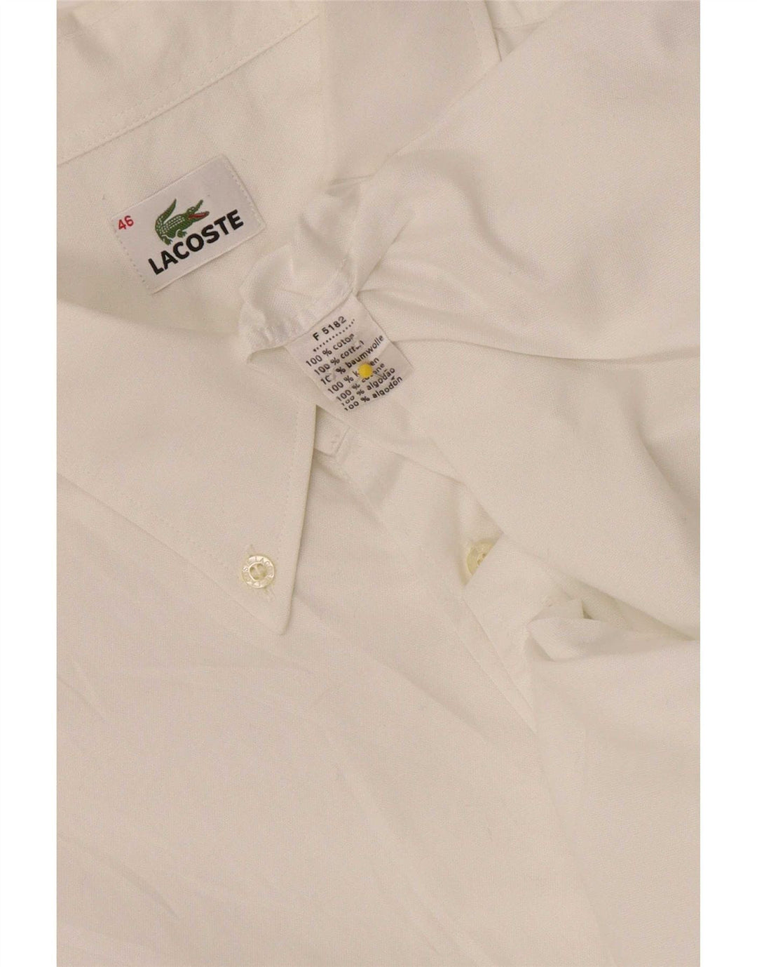 Camisa masculina Lacoste Regular Fit tamanho 46 2XL algodão branco