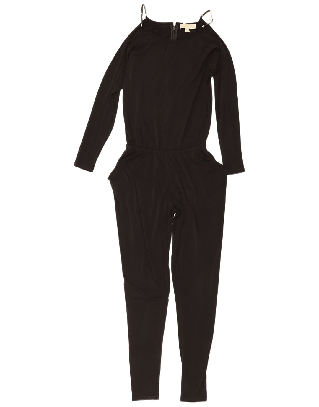 Macacão feminino de manga comprida Michael Kors UK 6 XS preto poliéster