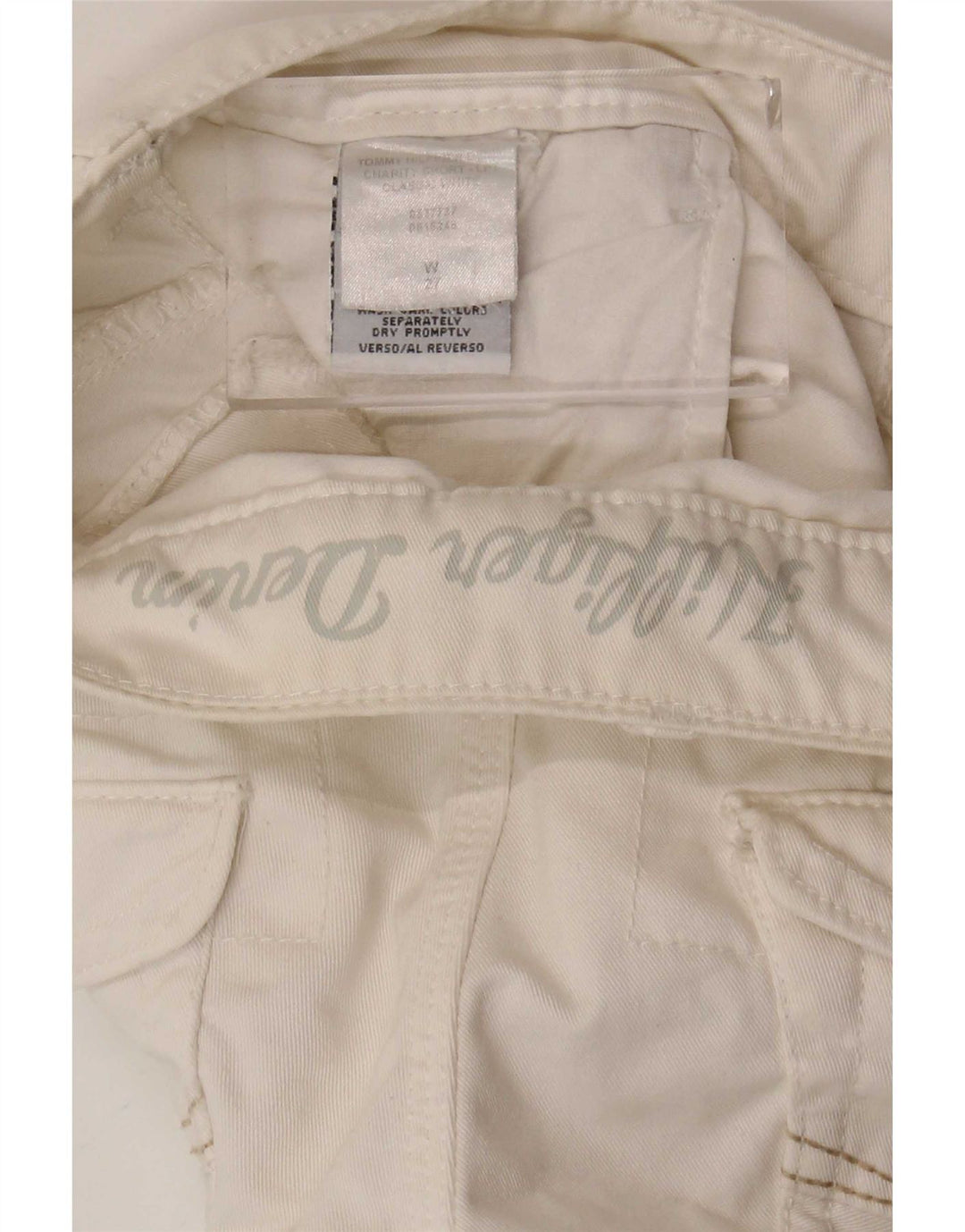 Shorts Chino feminino Tommy Hilfiger W27 pequeno algodão branco