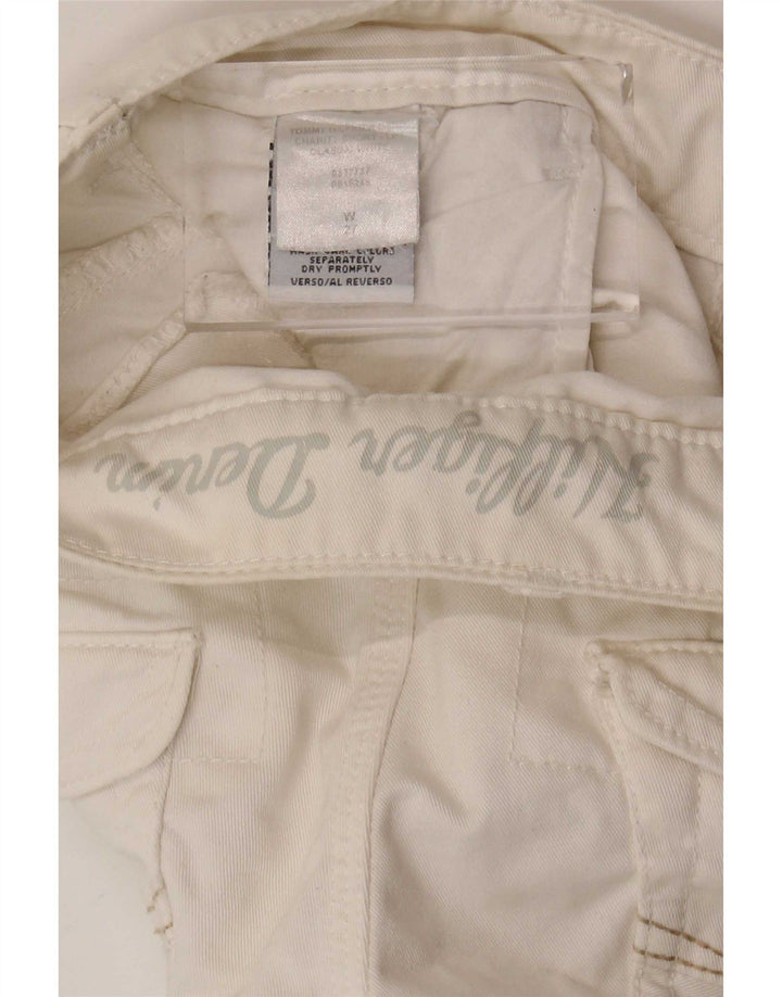 Shorts Chino feminino Tommy Hilfiger W27 pequeno algodão branco