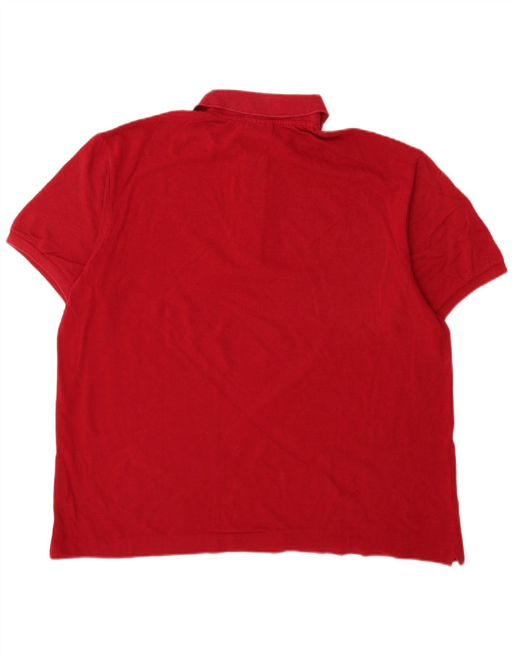 Camisa polo masculina Lacoste tamanho 6 XL algodão vermelho