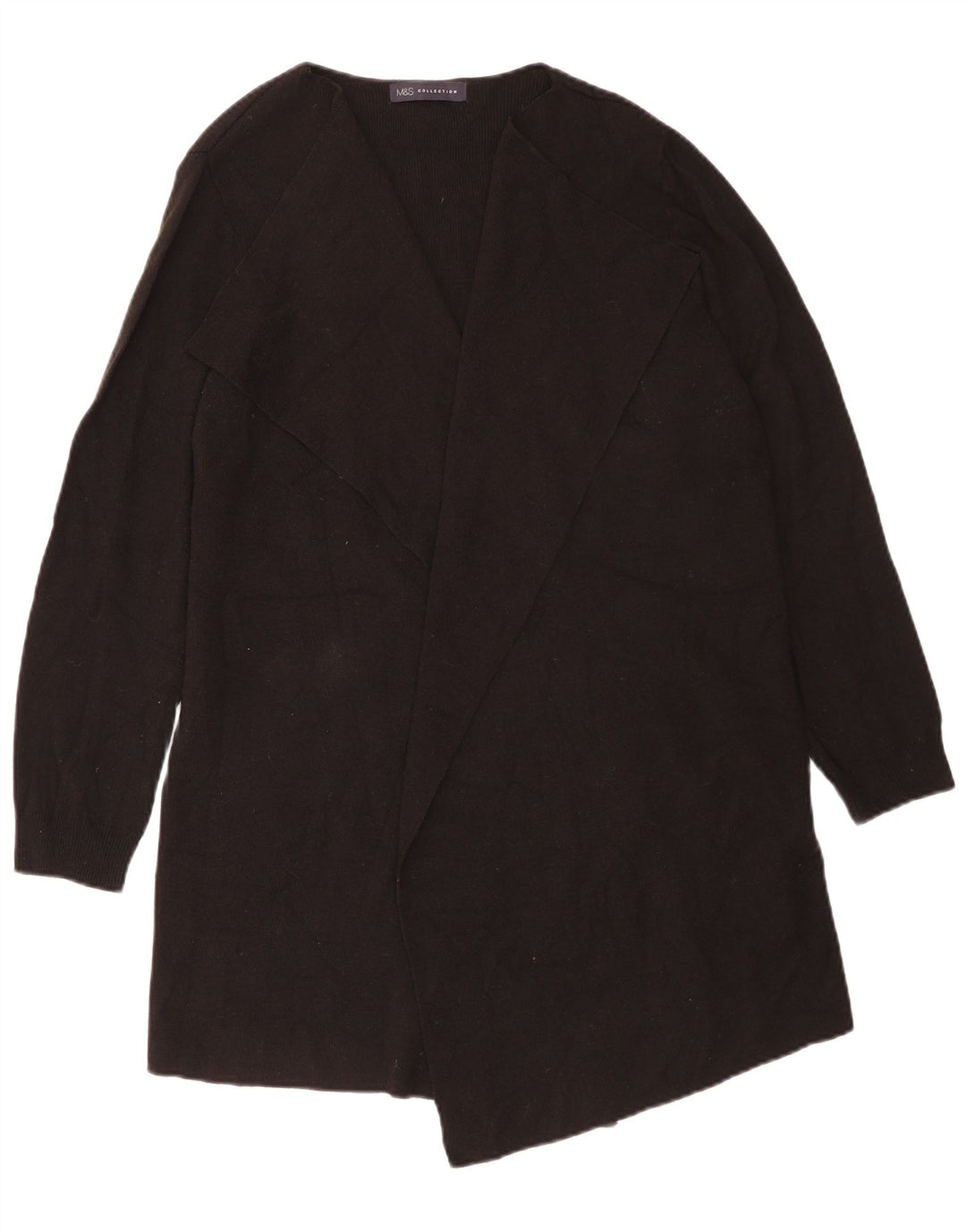 Suéter cardigã aberto feminino Marks & Spencer Reino Unido 16 grande acrílico preto