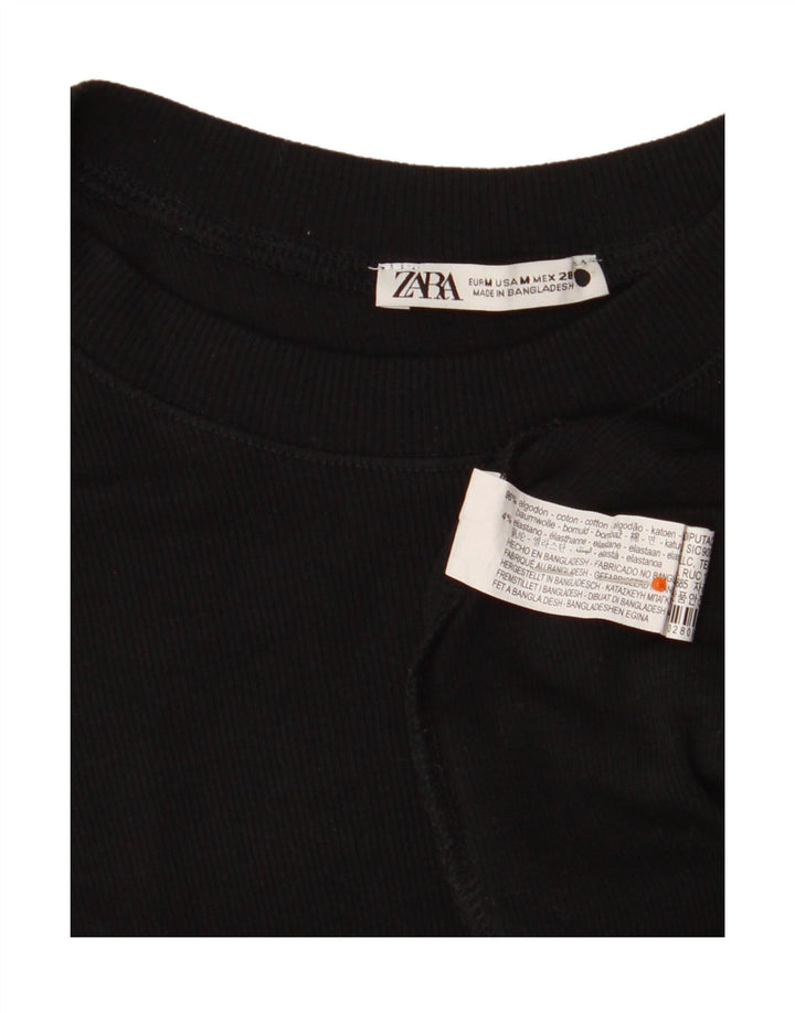 Vestido maxi feminino sem mangas Zara Reino Unido 14 algodão preto médio