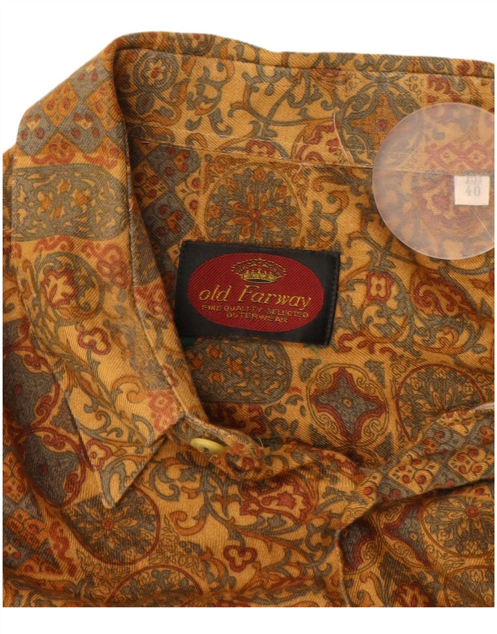 Camisa masculina OLD FARWAY tamanho 40 15 1/2 viscose paisley amarela média