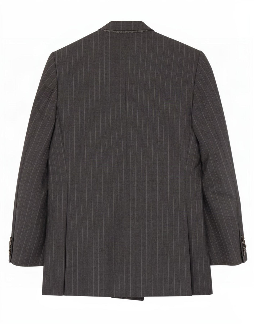 Jaqueta blazer masculina Lord Double Breasted Reino Unido 38 lã listrada cinza médio
