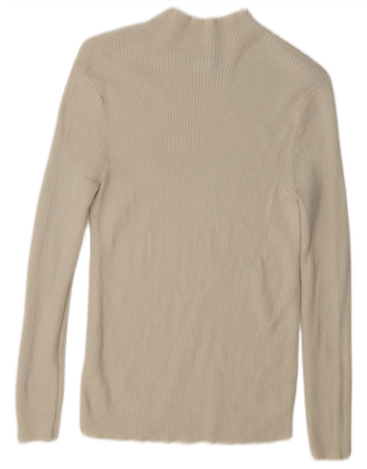 Suéter feminino Marks & Spencer com gola tartaruga Reino Unido 12 lã bege médio
