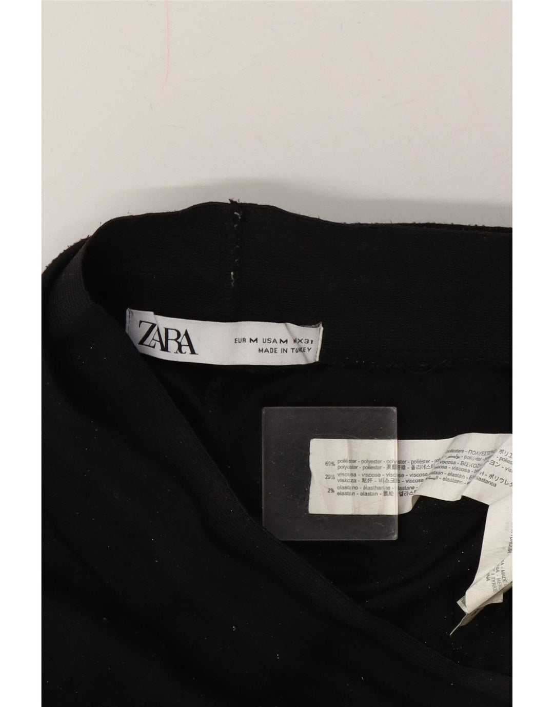 Zara Calça de treino masculina Joggers médio preto poliéster