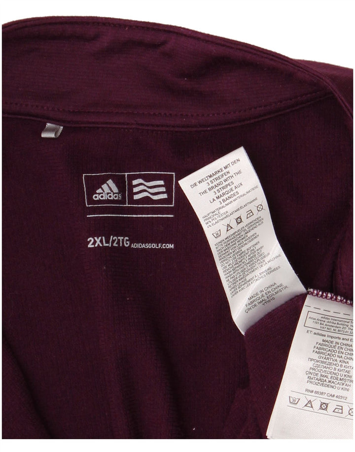 Adidas Mens Zip Neck Pullover Treino Top 2XL Roxo Poliéster