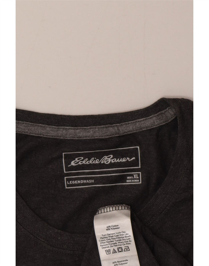 Camiseta gráfica masculina Eddie Bauer Top XL algodão cinza