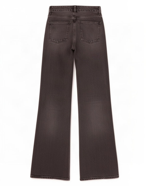 Calça jeans feminina Zara Bootcut EU 34 2XS W24 L23 cinza algodão