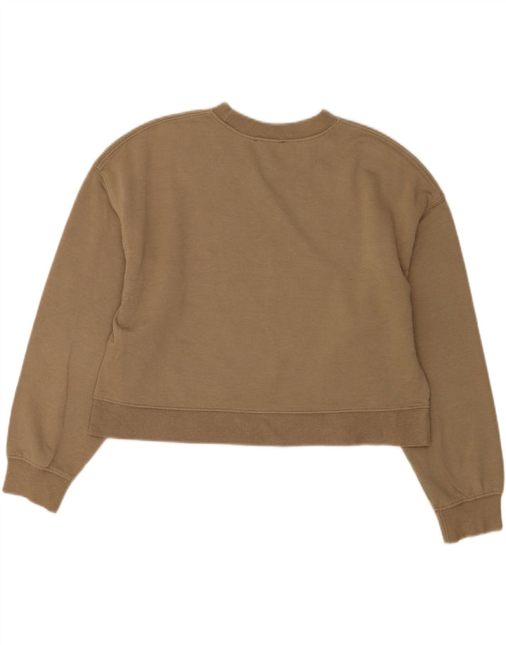Moletom Zara feminino cropped UK 14 algodão bege médio