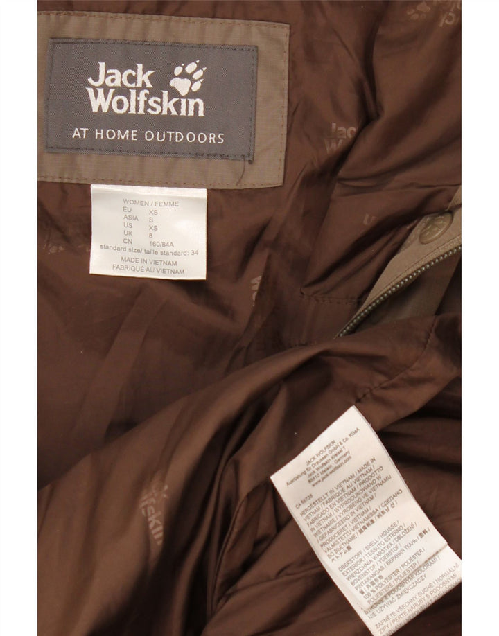 Casaco acolchoado com capuz feminino Jack Wolfskin Reino Unido 8 pequeno poliéster marrom