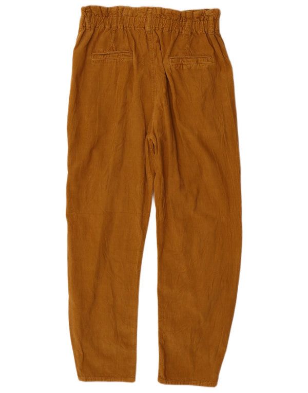 Calça feminina Zara de cintura alta reta de veludo UE 36 XS W26 L25 bege