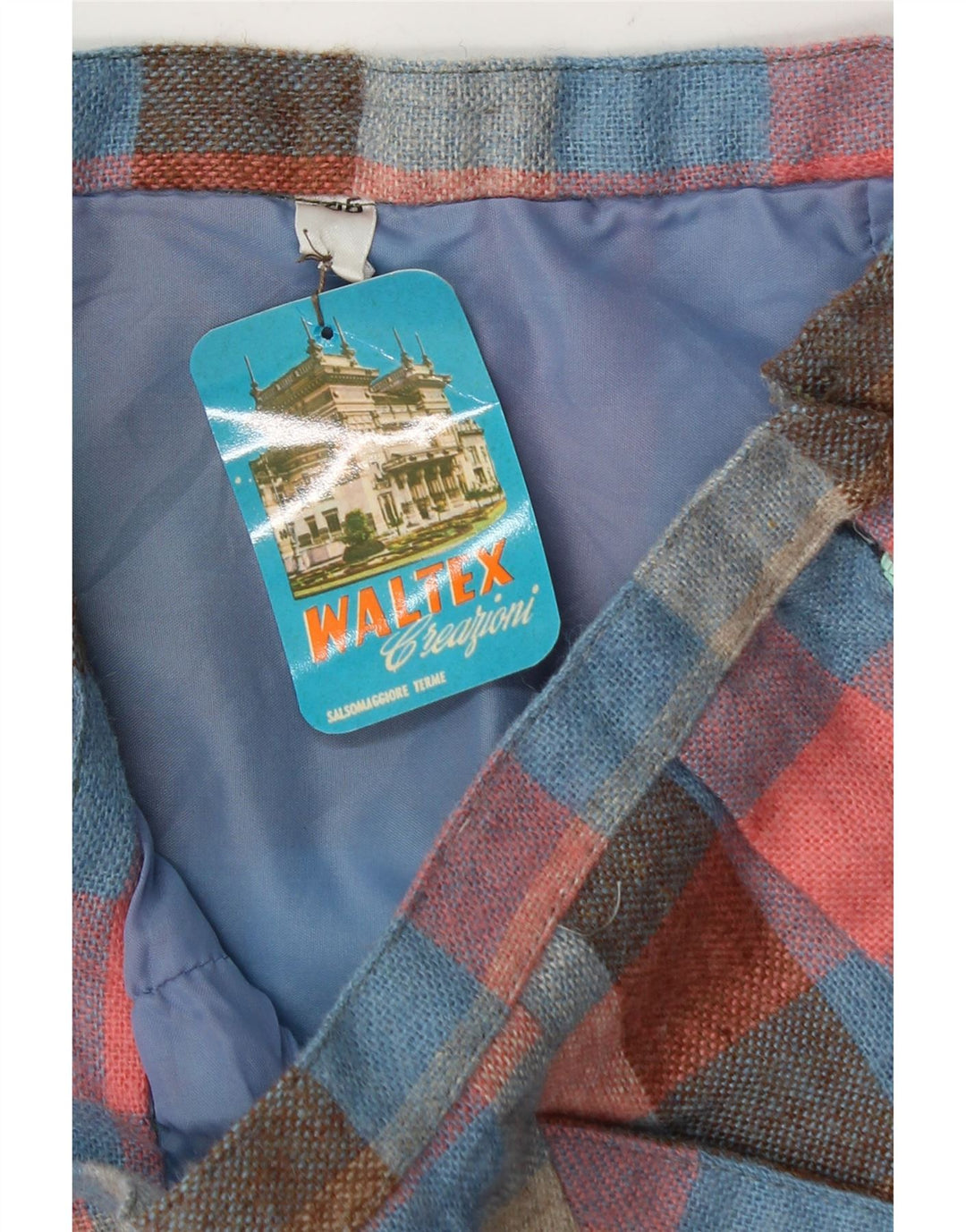 Saia lápis feminina vintage W28 média multicolorida guingão