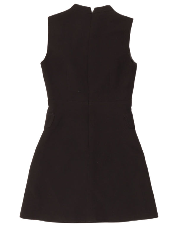 Vestido feminino Oasis sem mangas com bainha UK 8 pequeno poliéster preto