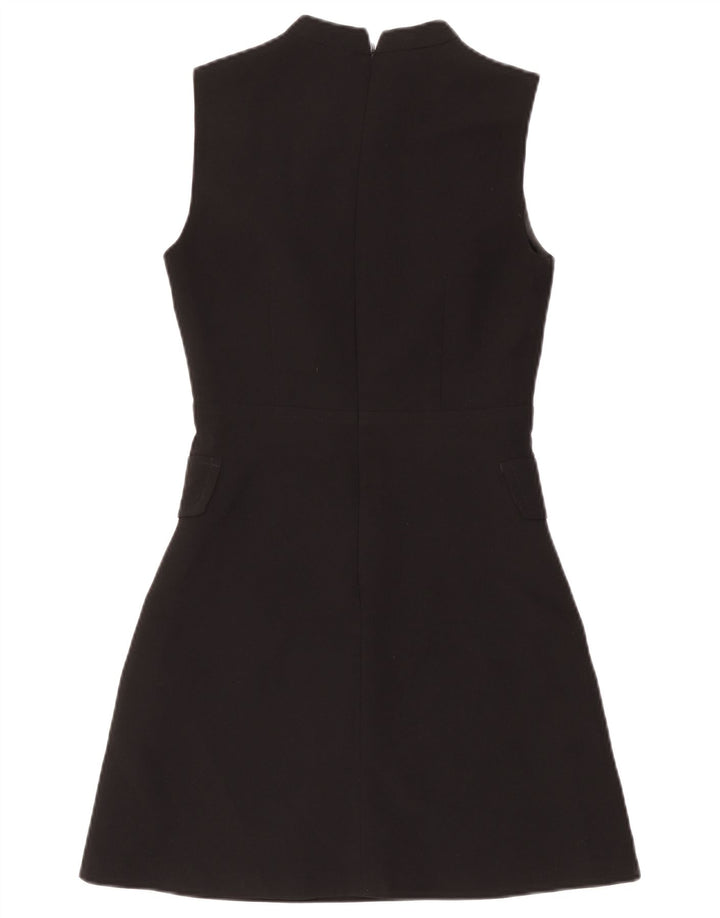 Vestido feminino Oasis sem mangas com bainha UK 8 pequeno poliéster preto