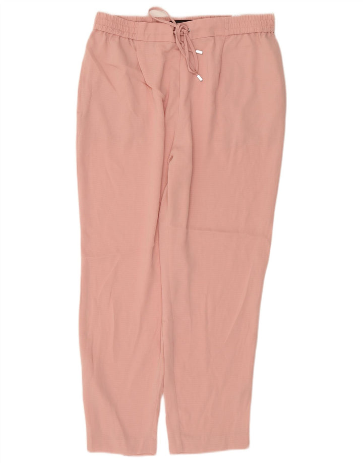 Zara Calça feminina reta casual grande W30 L26 poliéster rosa