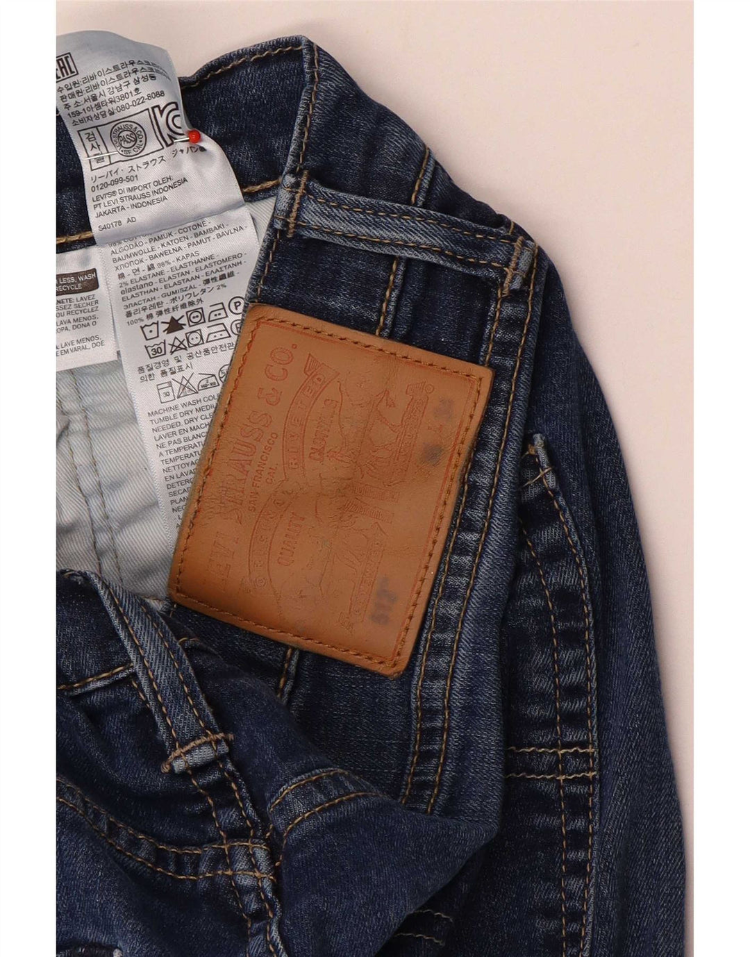 Calça Jeans Levis 512 Slim Masculina W36 L34 Azul Algodão