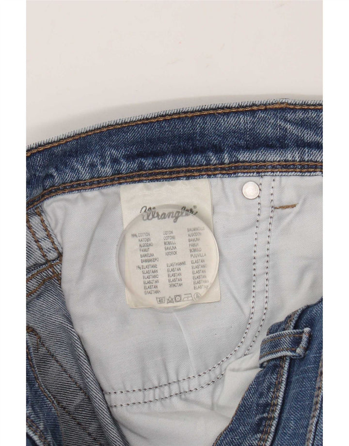 Wrangler Mens Straight Jeans W34 L32 Azul Algodão