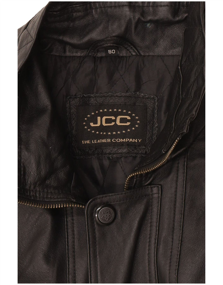 Jaqueta de couro masculina JCC IT 50 grande couro preto