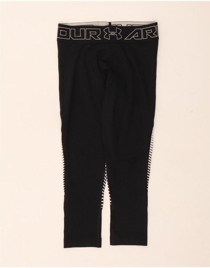 Under Armour Womens Capri Leggings UK 10 Pequeno Preto Geométrico