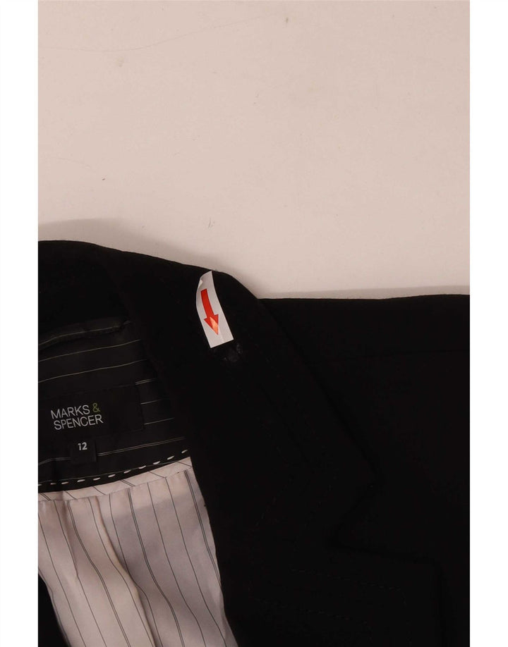 Jaqueta blazer feminina Marks & Spencer com 1 botão Reino Unido 12 poliéster preto médio