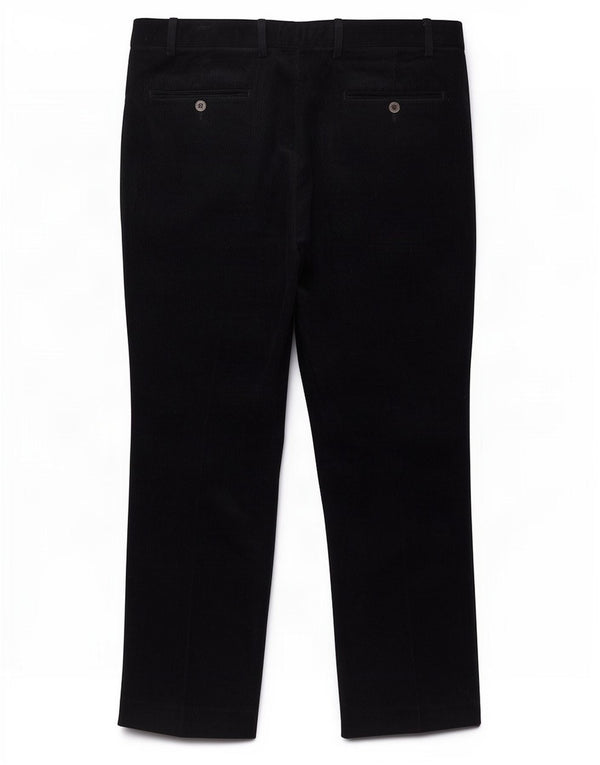 Calça masculina de veludo cotelê Marks & Spencer sob medida W42 L29 azul marinho