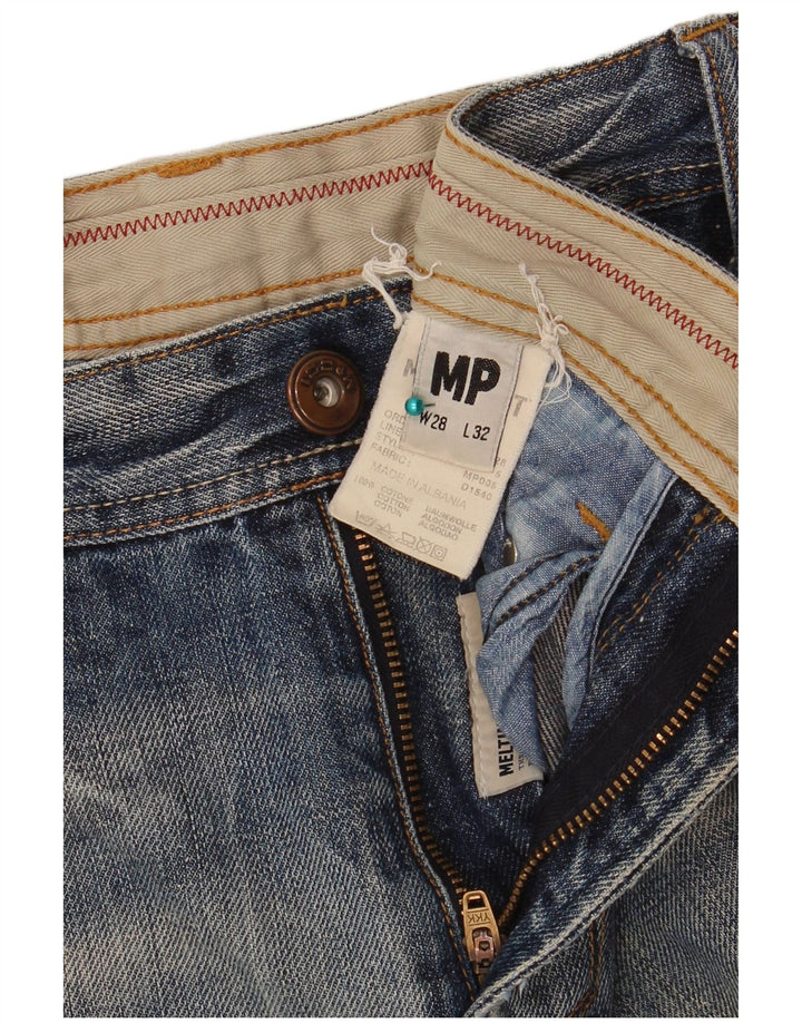 Meltin' Pot Jeans masculino desgastado slim W28 L32 algodão azul