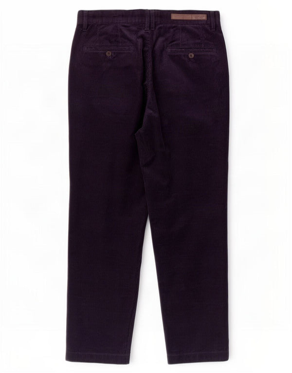 Calça masculina Zara Crop Tapered Corduroy EU 38 Pequeno W30 L25 Azul marinho