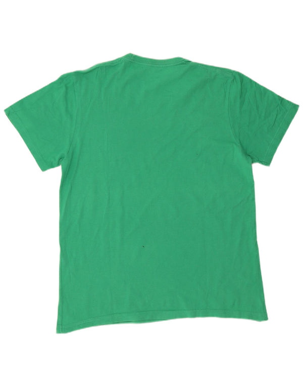 Converse Mens Graphic T-Shirt Top Médio Algodão Verde