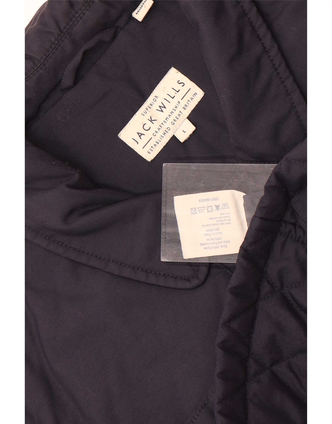 Jaqueta acolchoada masculina Jack Wills UK 40 grande nylon azul marinho