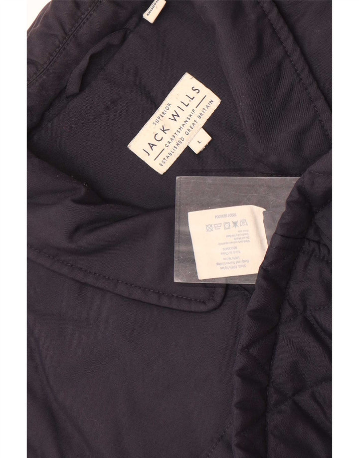 Jaqueta acolchoada masculina Jack Wills UK 40 grande nylon azul marinho