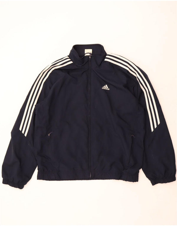 Adidas Mens Tracksuit Top Jacket UK 44/46 XL Azul Marinho Poliéster