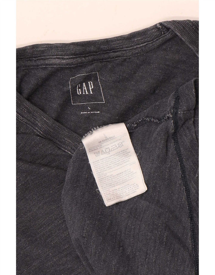 Camiseta masculina Gap grande algodão manchado cinza
