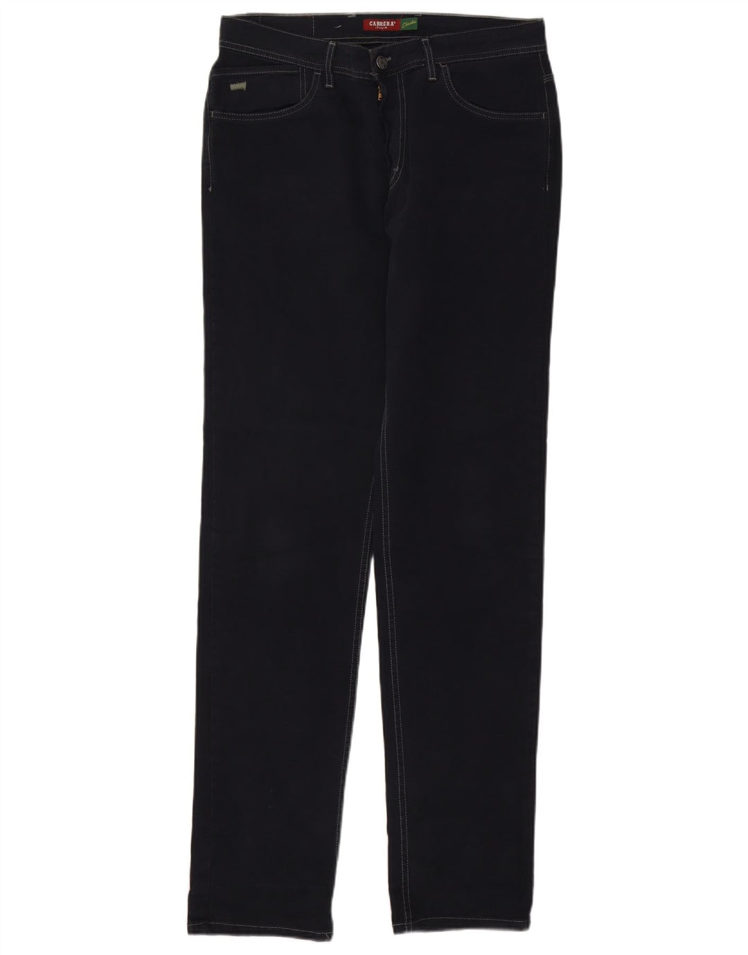 Carrera Mens Straight Jeans IT 48 Médio W33 L34 Azul Marinho Algodão