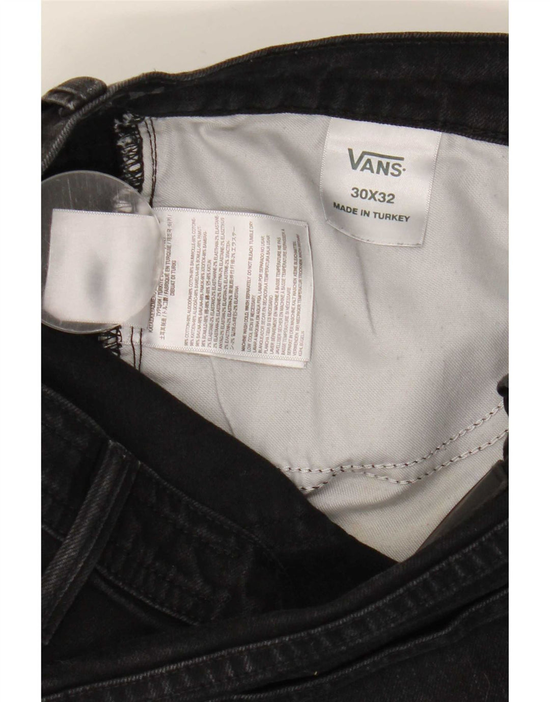 Vans Masculino Bootcut Jeans W30 L32 Preto Algodão