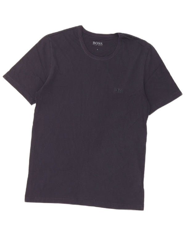 Camiseta masculina Hugo Boss pequena algodão azul marinho