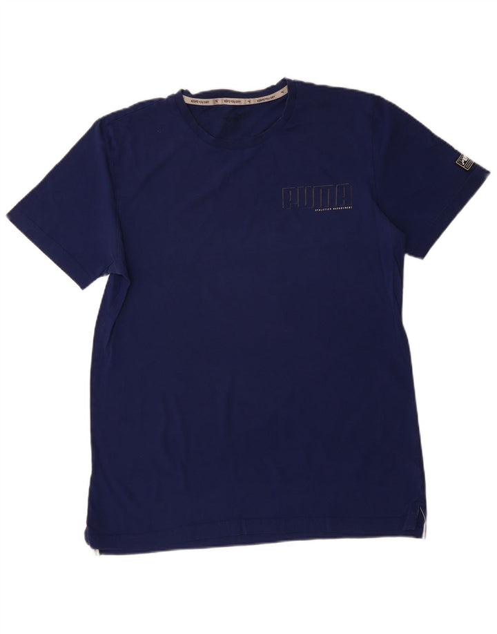 Camiseta masculina PUMA grande algodão azul marinho