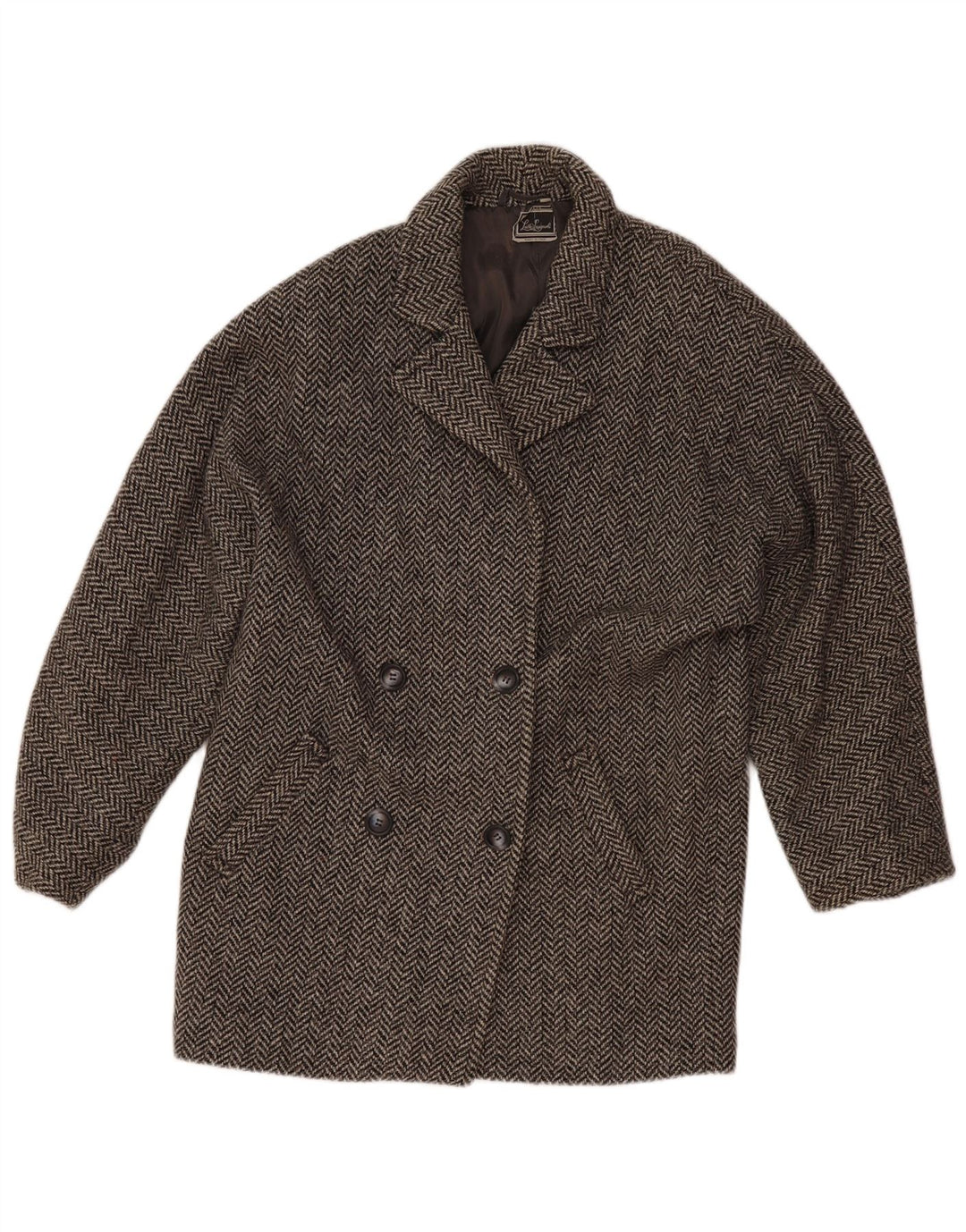 Luisa Spagnoli Blazer feminino UK 12 espinha de peixe cinza médio